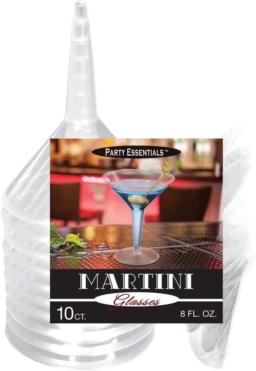 Party Essentials Martini Glasses, 8 fl oz - 10 glasses