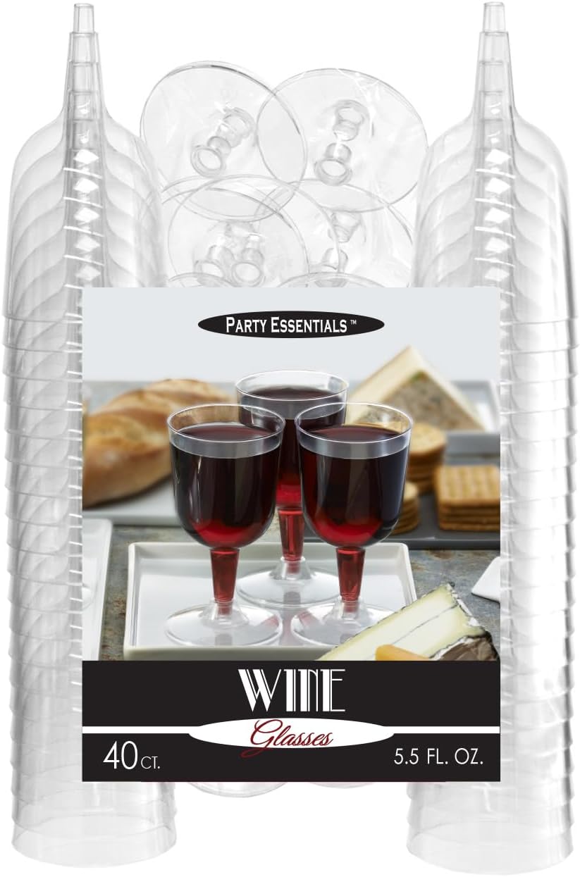 5.5oz Wine 2pc Glass 40ct Party Essentials