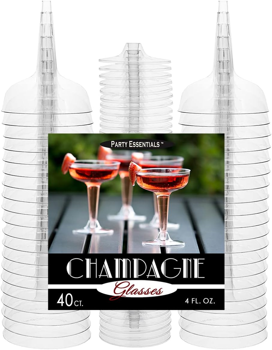 Clear Plastic Champagne Flutes, 5.5oz, 20ct