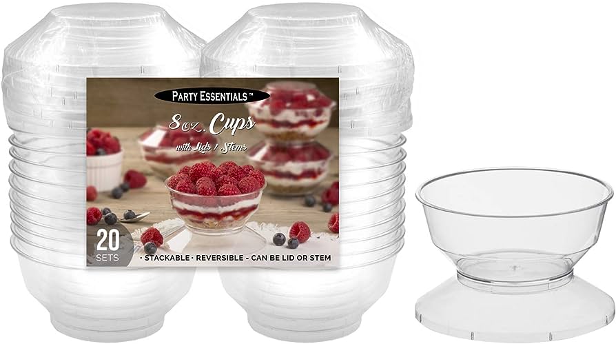 8oz Cups with Lids 20ct Party Essentials