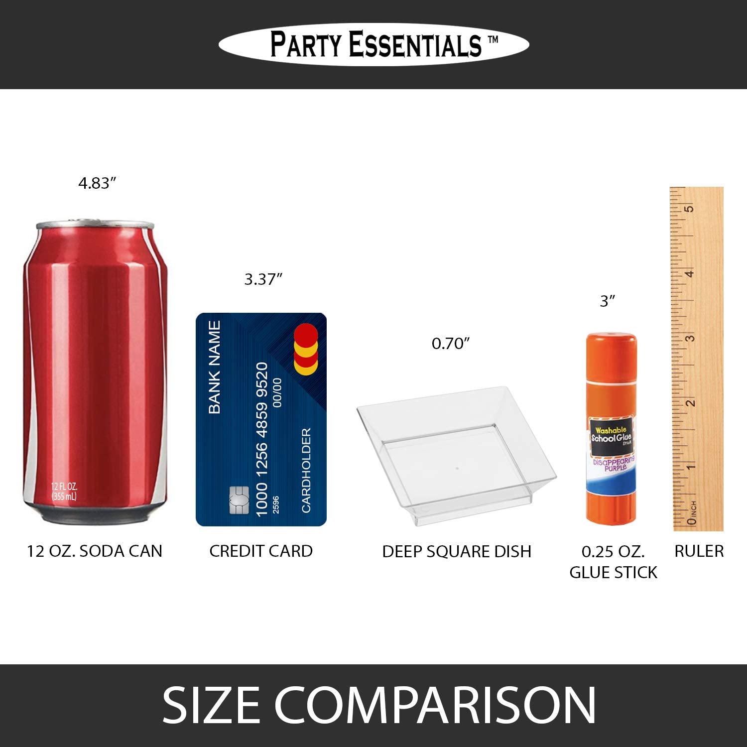 PartyE Mini Deep Square Dishes - 20ct