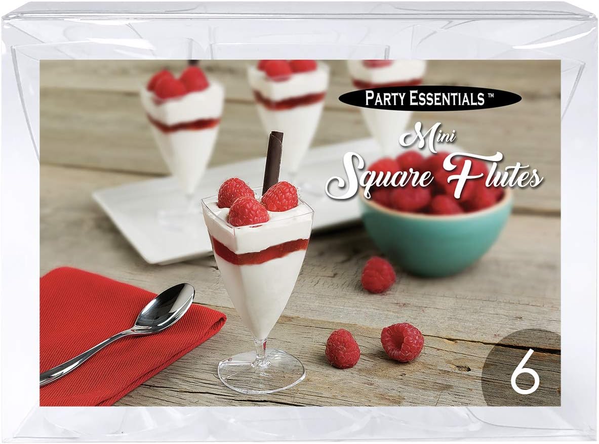 PartyE 3oz Mini Square Flutes - 6ct