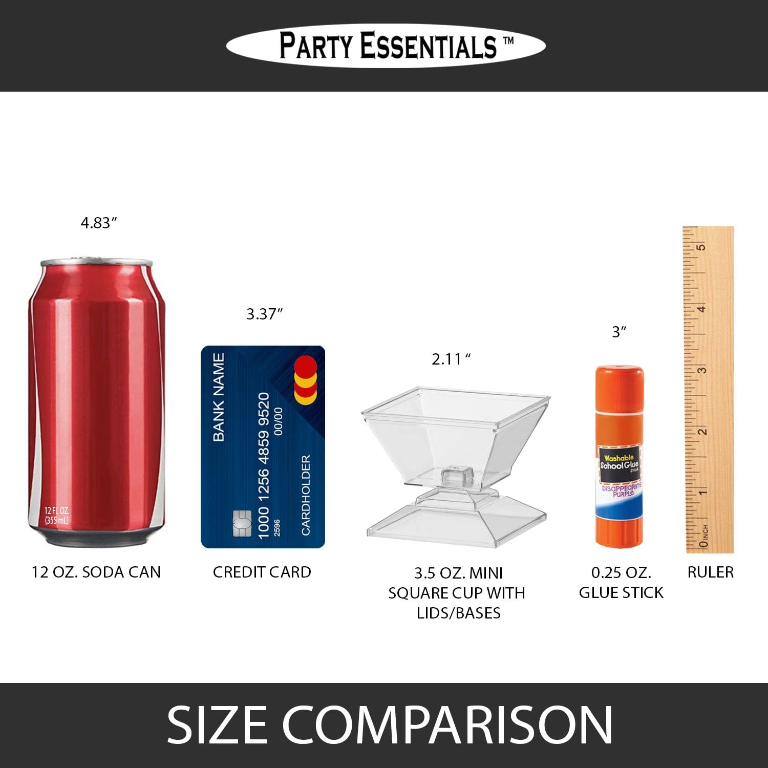 PartyE 3.5oz Mini Square Cups - 20ct