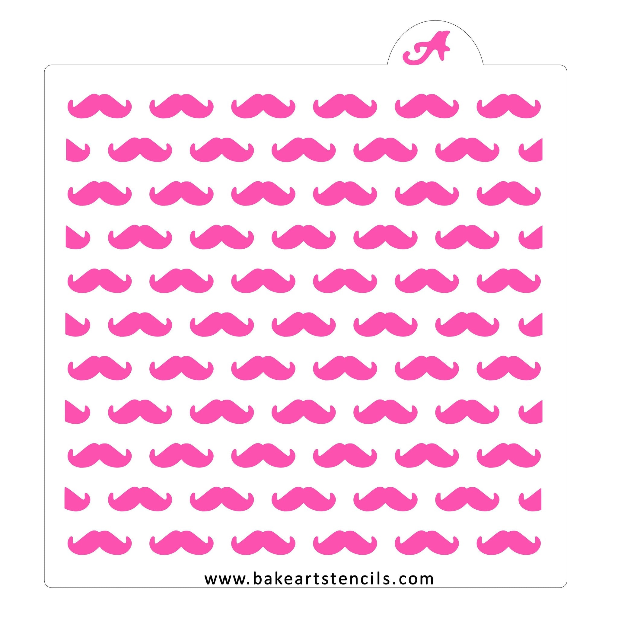 Mustache Pattern Cookie Stencil