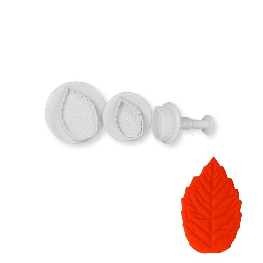 Rose Leaf Plunger Cutter - Small NY Cake Fondant Cutter - Bake Supply Plus