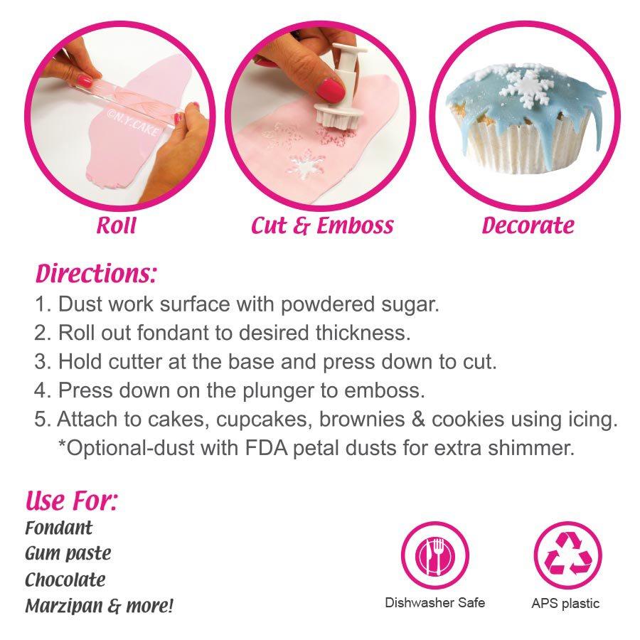 Snowflake Plunger Cutter NY Cake Fondant Cutter - Bake Supply Plus