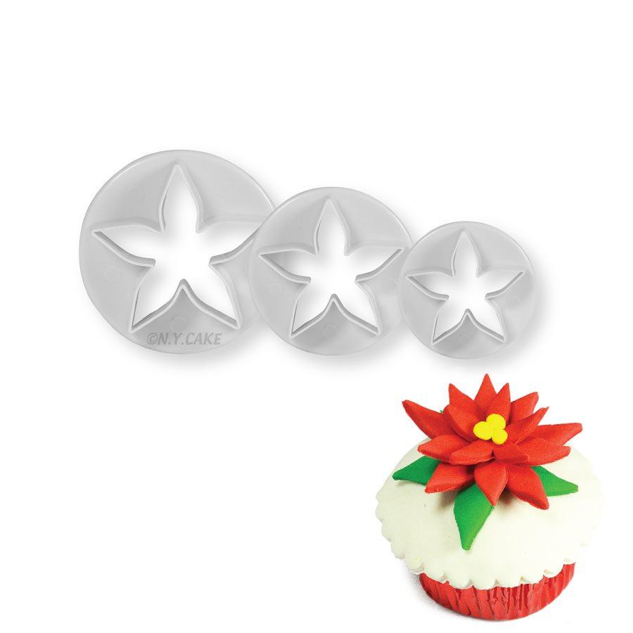 Calyx Poinsettia Cutter Set - Small NY Cake Fondant Cutter - Bake Supply Plus