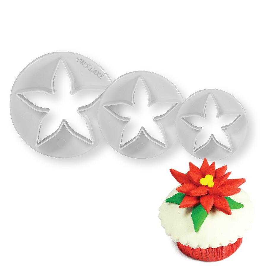Calyx Poinsettia Cutter Set Large NY Cake Fondant Cutter - Bake Supply Plus