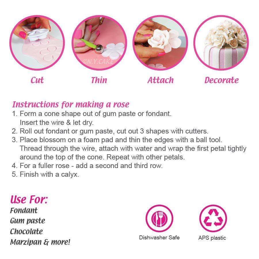 Blossom Rose Cutter Xlarge NY Cake Fondant Cutter - Bake Supply Plus