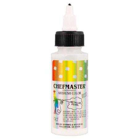 Chefmaster Metallic Airbrush 2oz — Gold, Silver, & Pearl Colors - Bake Supply Plus