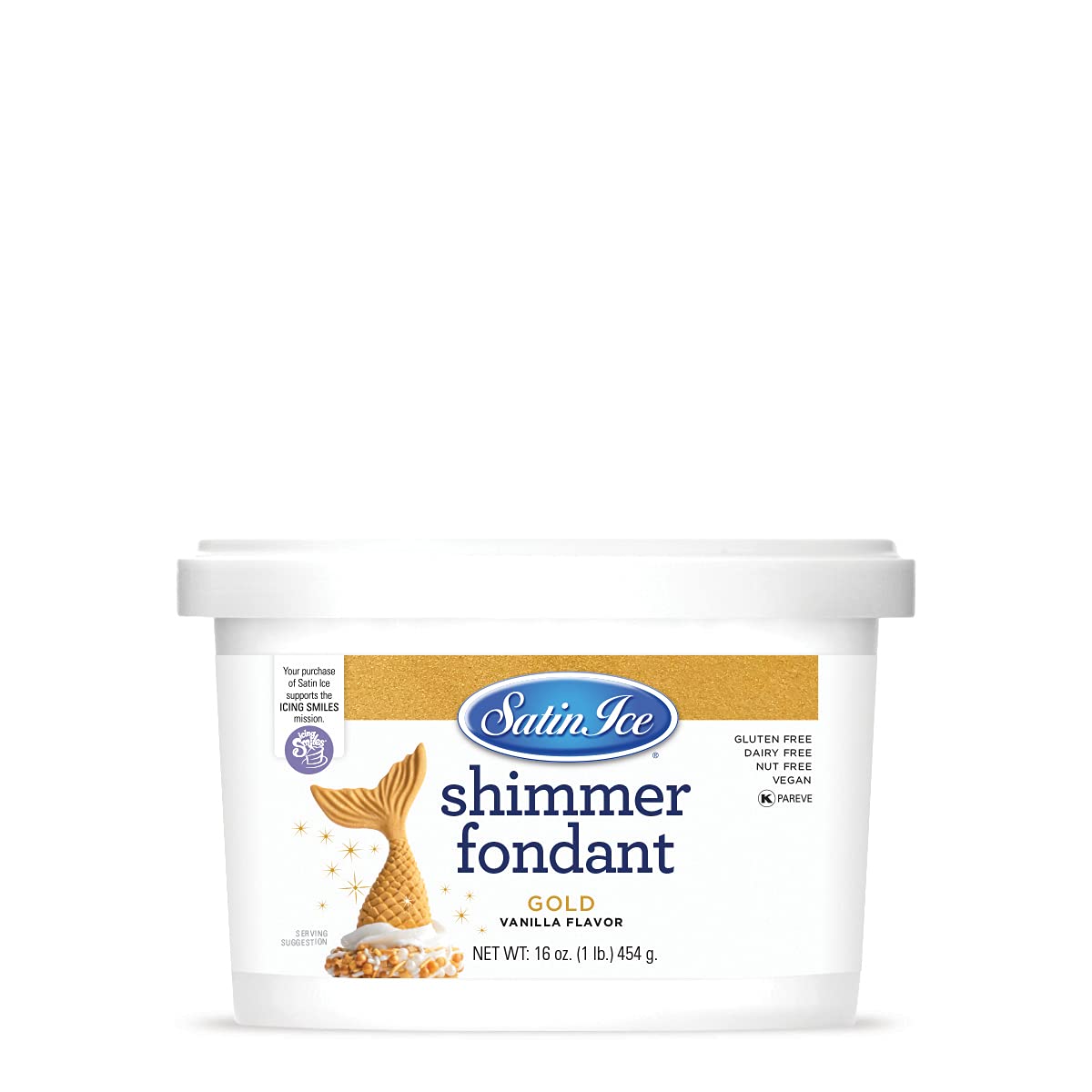 Satin Ice Gold Shimmer Fondant — 4oz or 1lb
