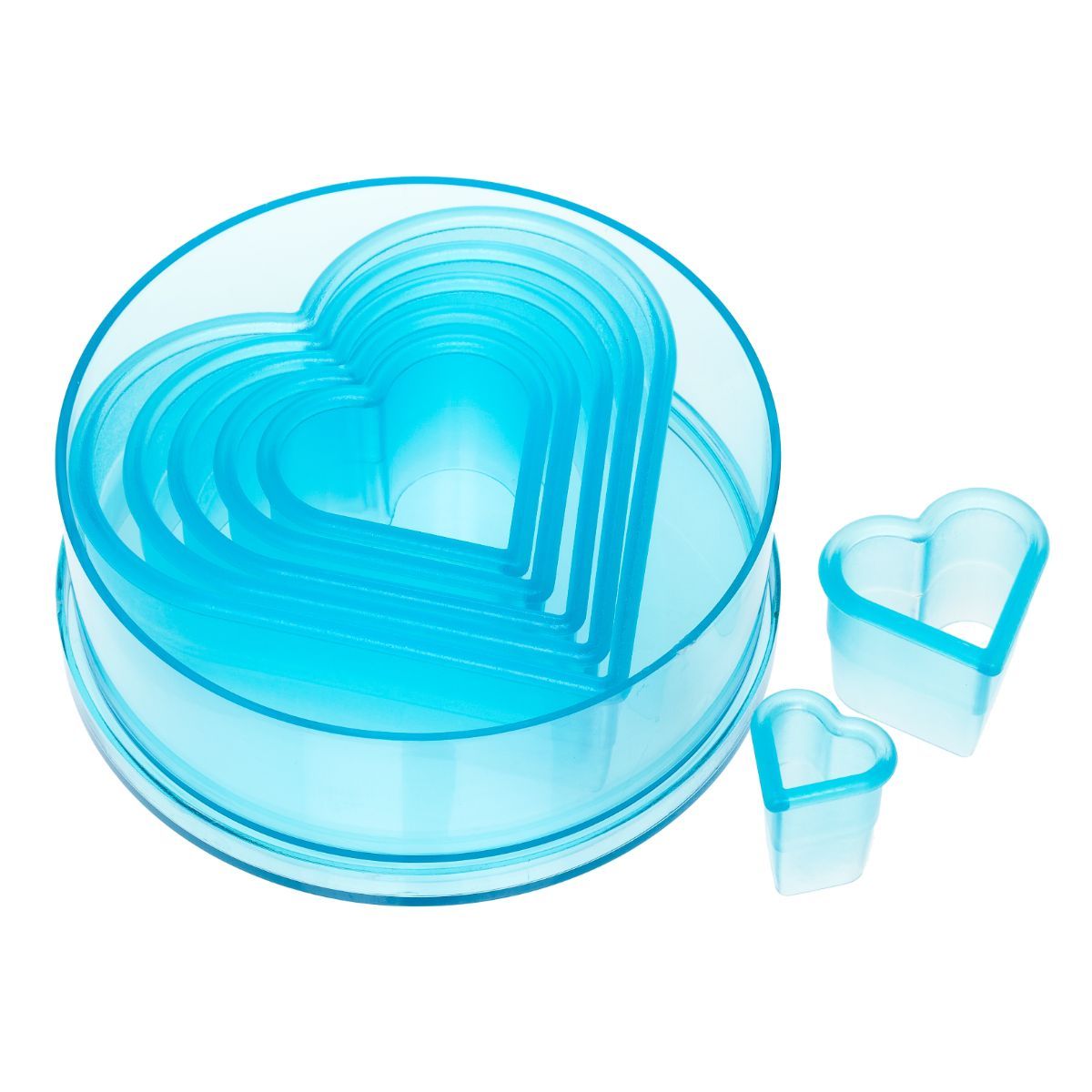 Ateco 5751 7-Piece Plastic Plain Heart Cutter Set