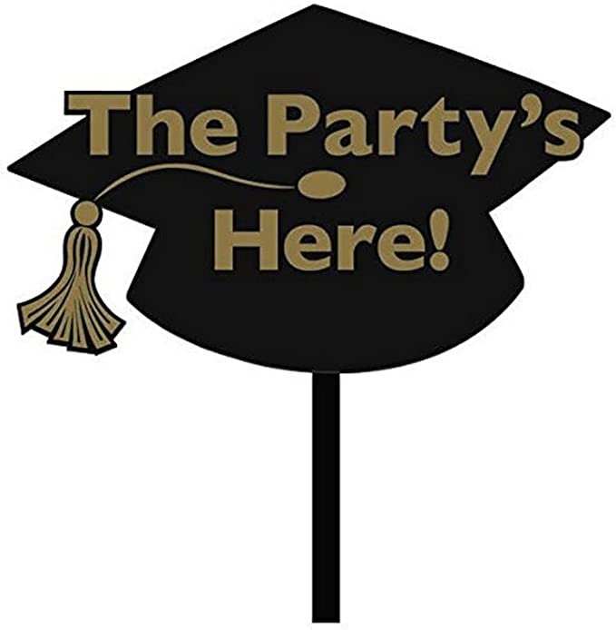 Grad Value Yard Sign - Black & Gold