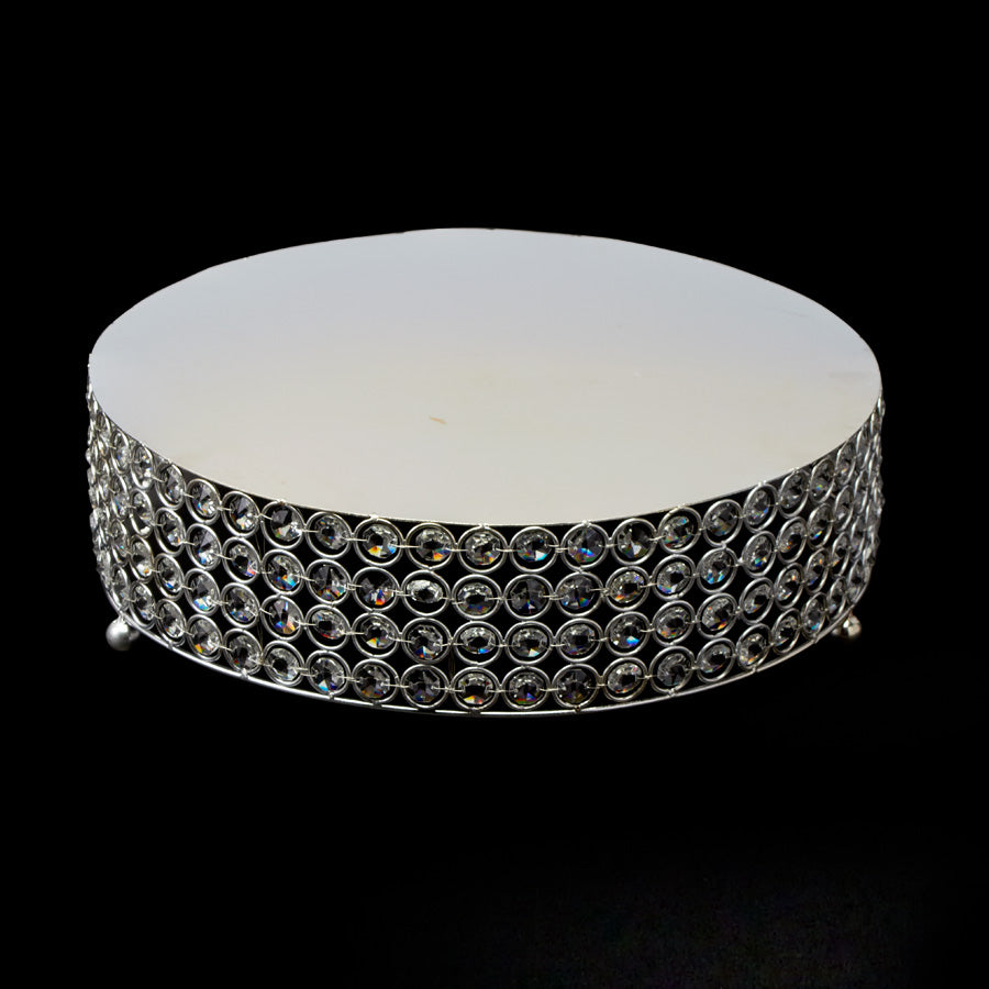 Crystal Round Cake Stand 13�' Silver