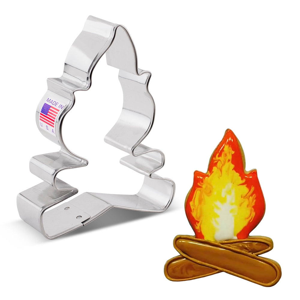 Fire flame shape fondant cutter. (Cake decorating supply).