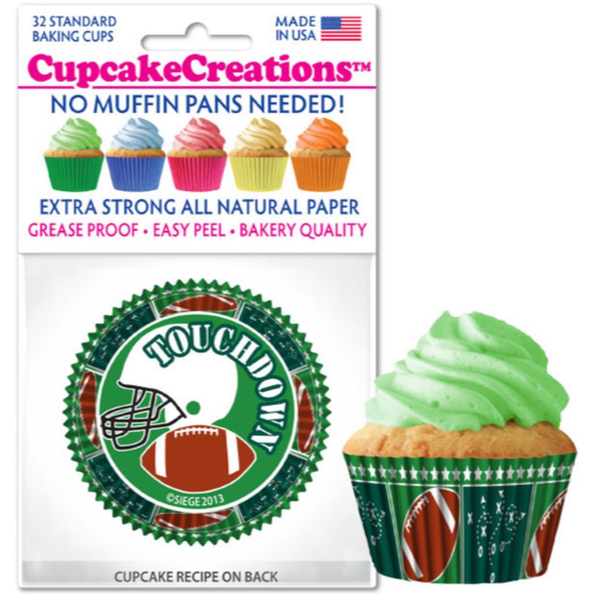 Football Cupcake Liner, 32 ct. Cupcake Creations Cupcake Liner - Bake Supply Plus
