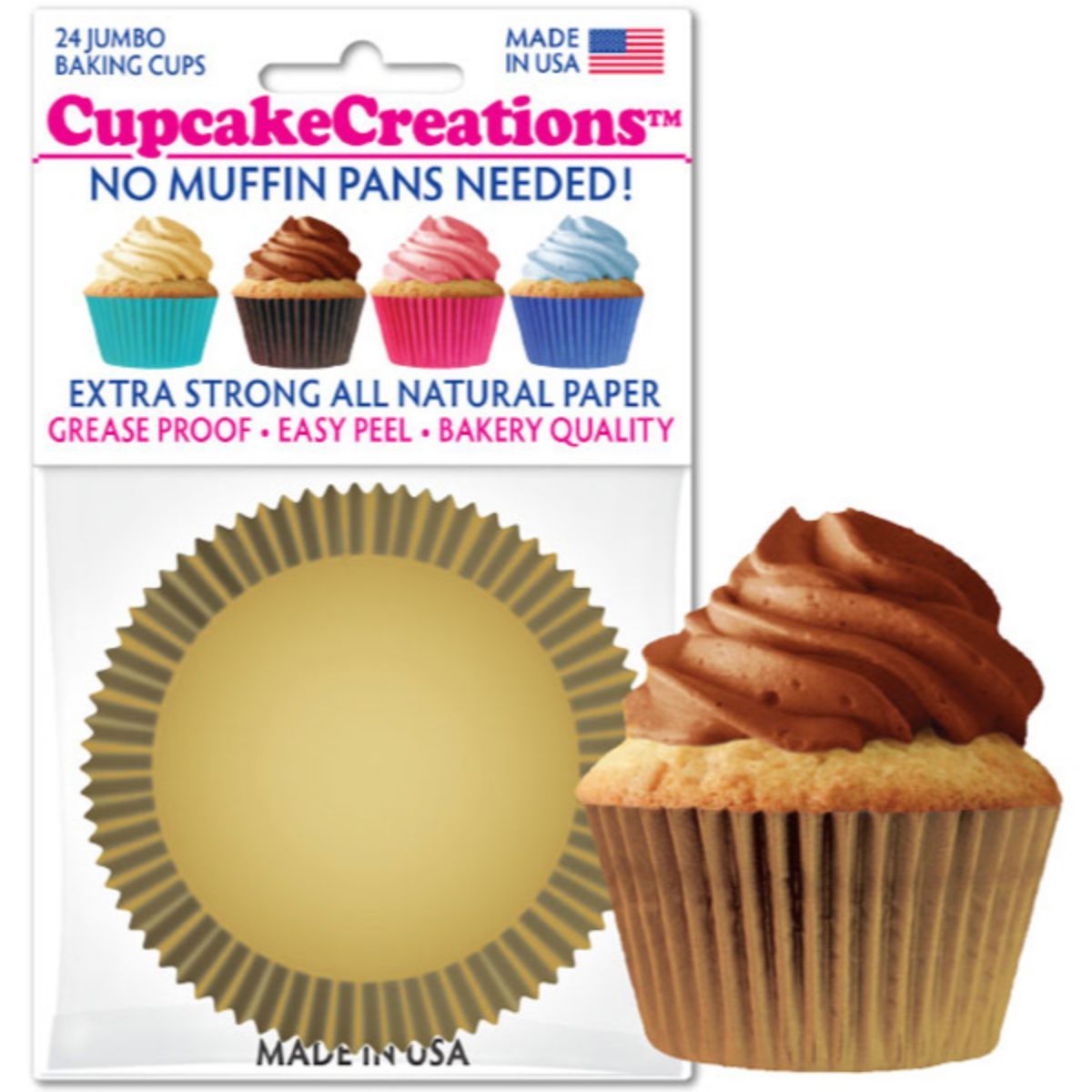 Jumbo Gold Cupcake Liner, 24 ct. – Bake Supply Plus