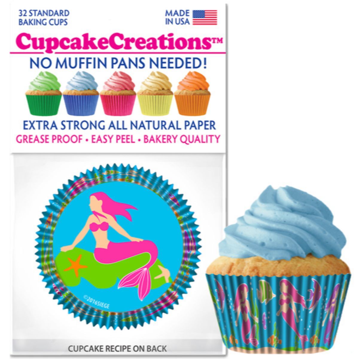 Mermaids Cupcake Liner, 32 ct. Cupcake Creations Cupcake Liner - Bake Supply Plus