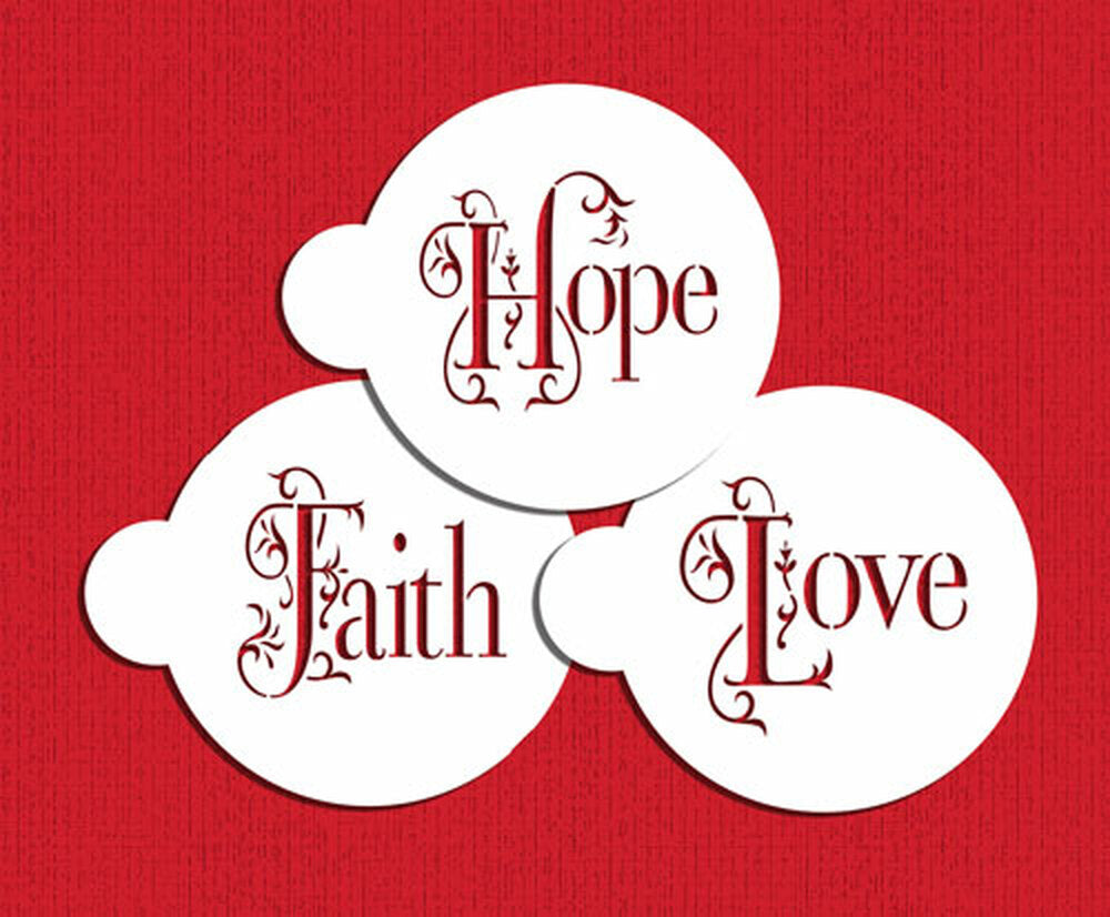 Hope, Faith and Love Cookie Stencil Set