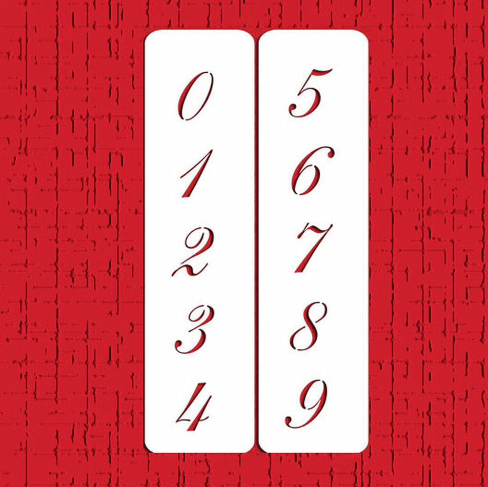 Script Numbers Cake Stencil