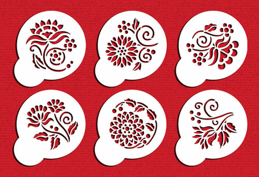 Crewel Flower Set Cookie Stencil