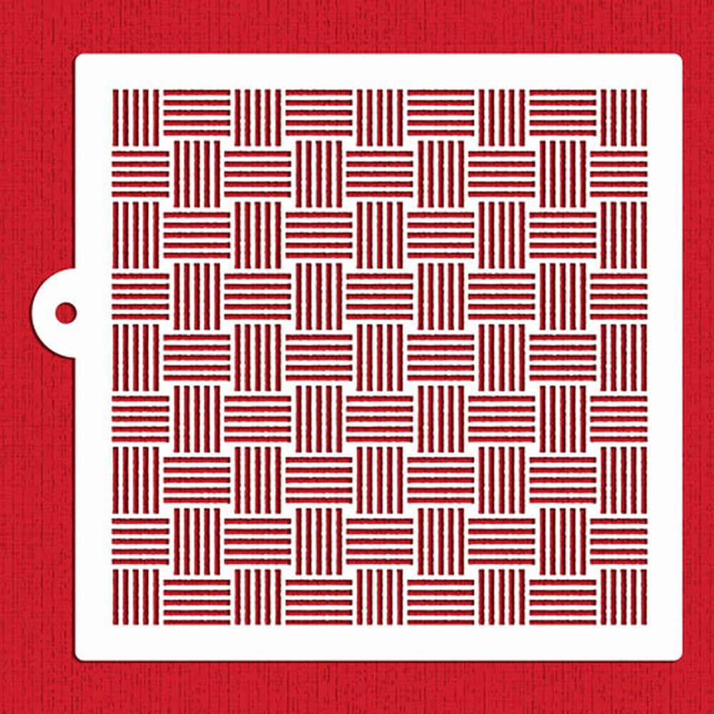 Basketweave Miniprint Cake Stencil