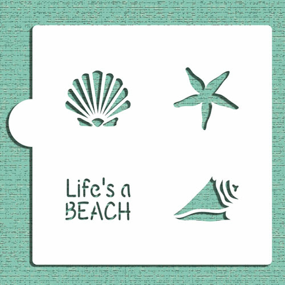 Designer Stencils Cookie Stencil- Life is a Beach
