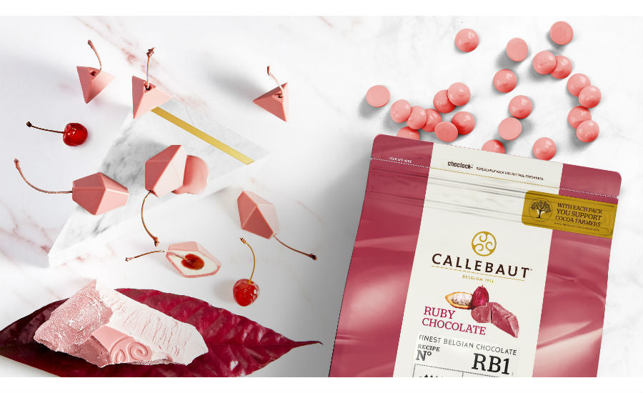 Callebaut Ruby Coverture 1.1 lb bag Callebaut Chocolate Melts - Bake Supply Plus