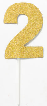 Number Cake Topper Diamond Gold