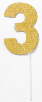 Number Cake Topper Diamond Gold