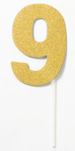 Number Cake Topper Diamond Gold