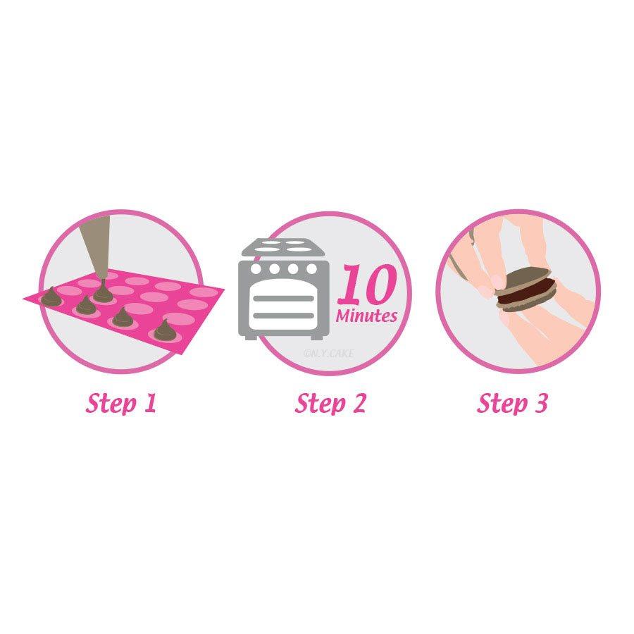 Double Sided Macaron Mat By Chef Kathryn Gordon NY Cake Silicone Baking Mold - Bake Supply Plus