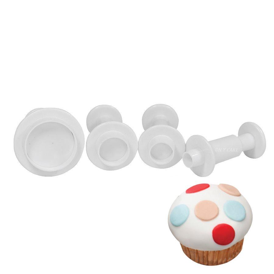 Mini Round Plastic Plunger NY Cake Fondant Cutter - Bake Supply Plus