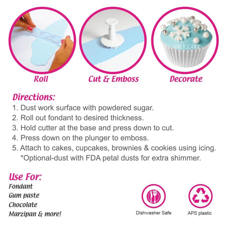 Special Snowflake Plunger Cutter Set NY Cake Fondant Cutter - Bake Supply Plus
