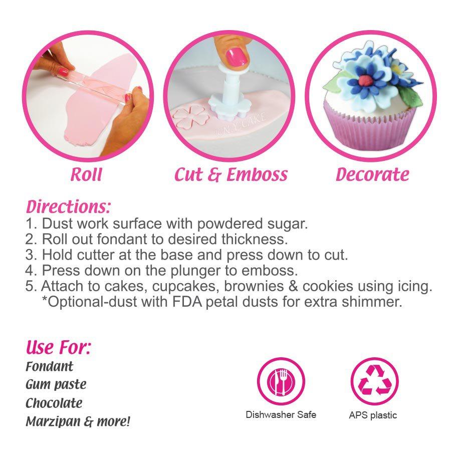 Dogwood Plunger Cutter Set NY Cake Fondant Cutter - Bake Supply Plus