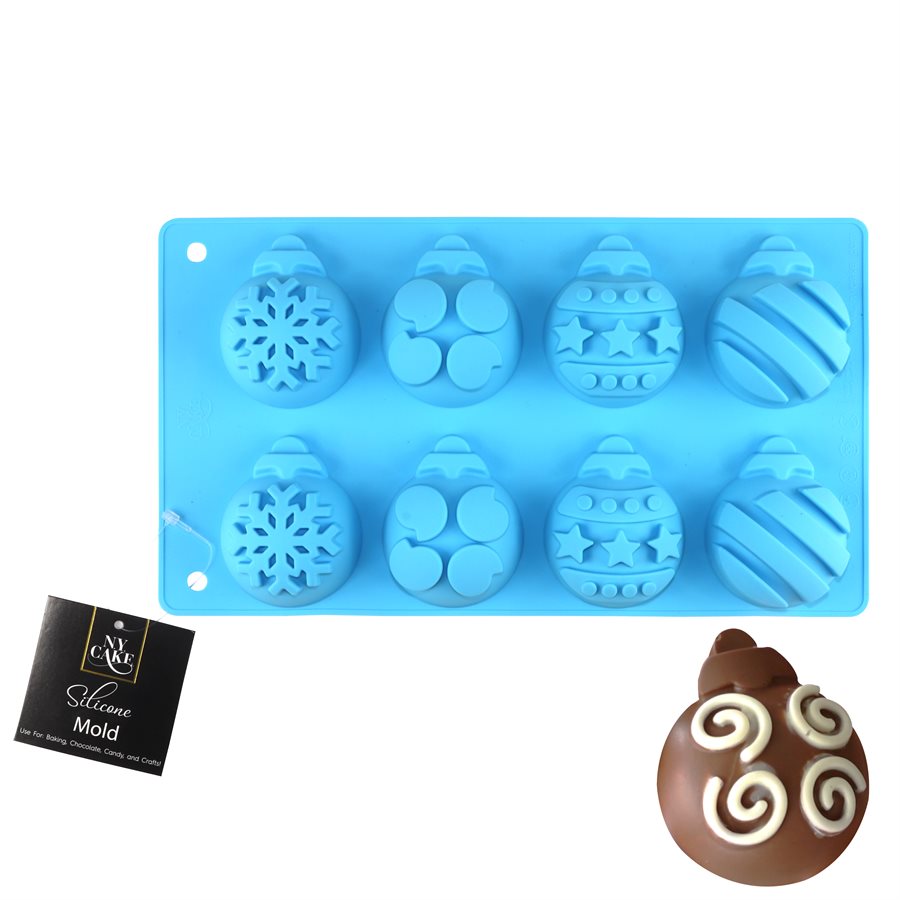 NY Baking Silicone Holiday Ornaments- 8 Cavities
