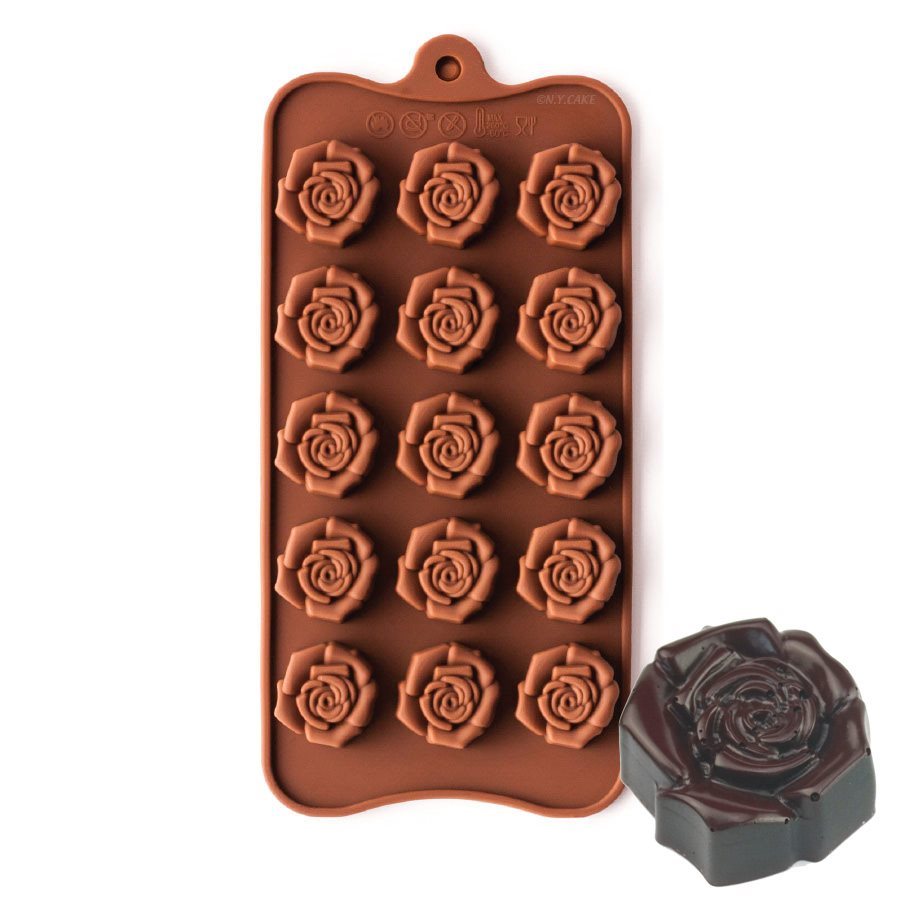 Decorative Heart Rose Pops Chocolate Candy Mold Make 'N Mold