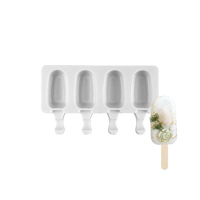 New 4 Cavity Baking Mini Silicone Ice Cream Molds Popsicle Molds
