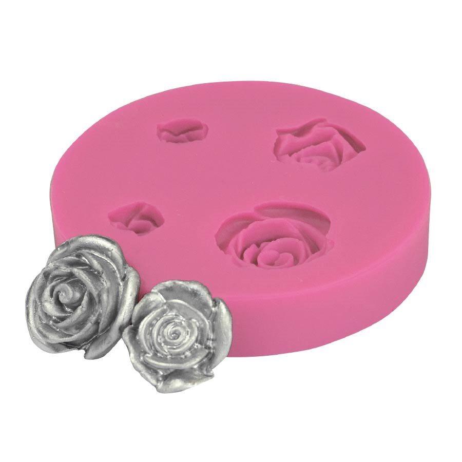 2 Cavity Silicone Rose Mold