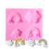 NY Cake Clouds and Rainbows Mold 4 Cavity