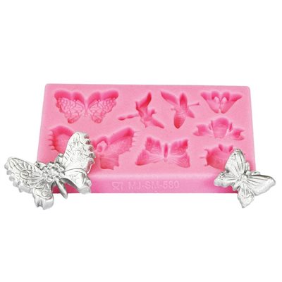 NY Cake SM580 Silicone Butterfly and Dragonfly 8-Cavity Molds for Cake Decorating