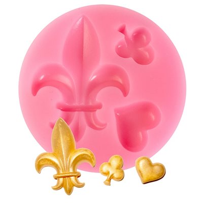 NY Cake Silicone Fleur de Lis 3 Cavity Mold