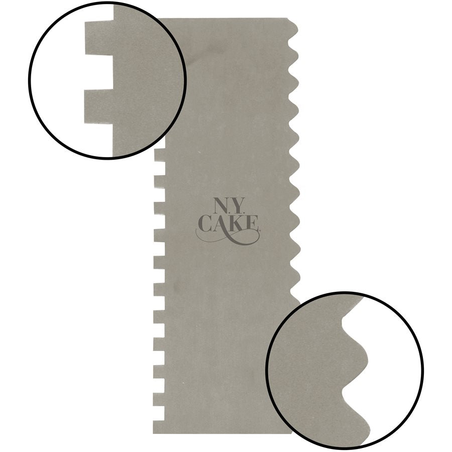 NY Cake Short Waved Edge Stainless Steel Scraper