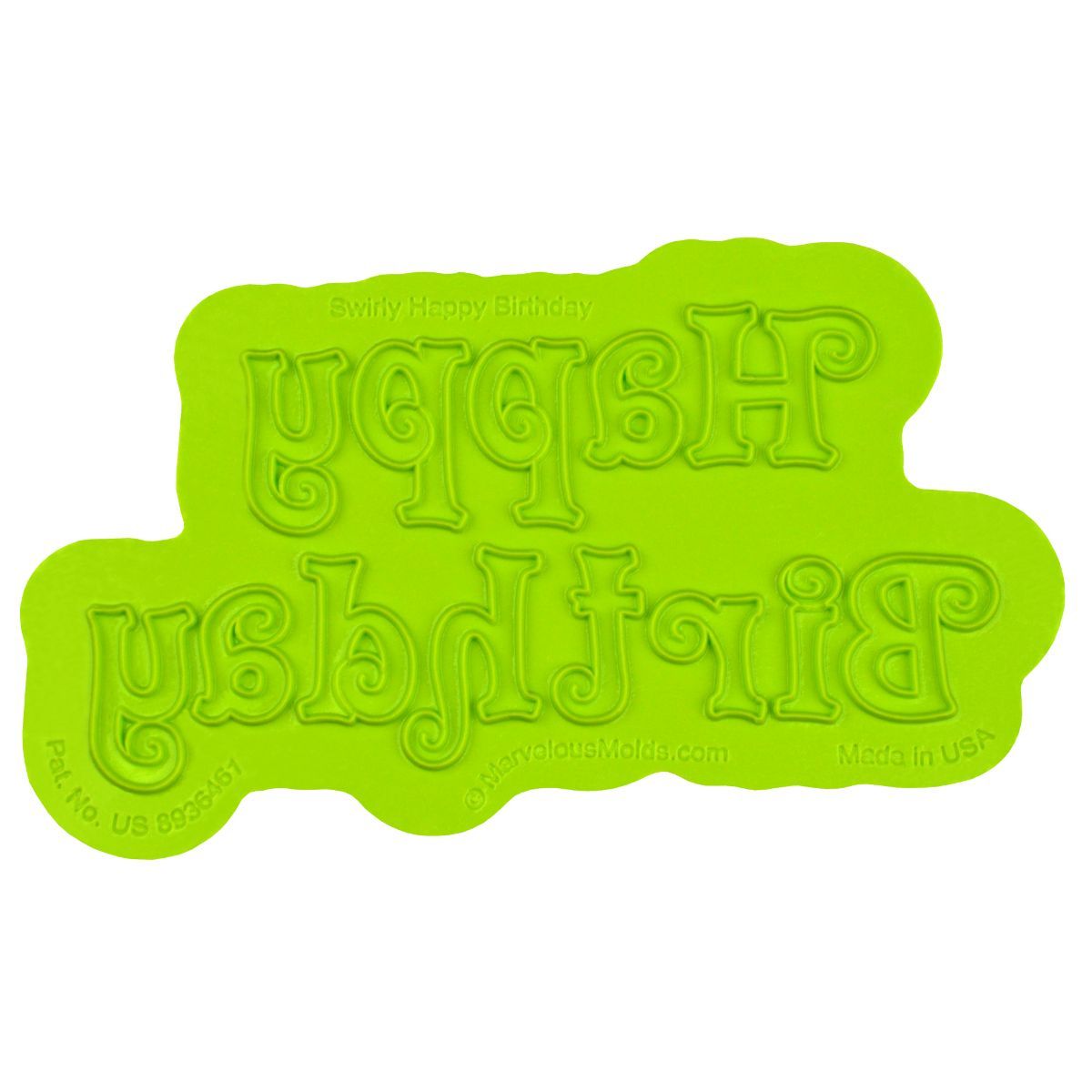 Swirly Happy Birthday Flexabet™ Mold - Bake Supply Plus