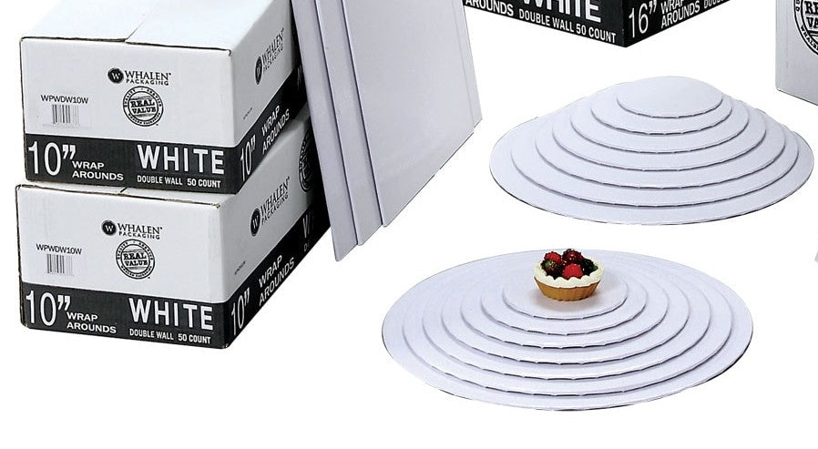 White Wraparound Cake Boards — All Sizes