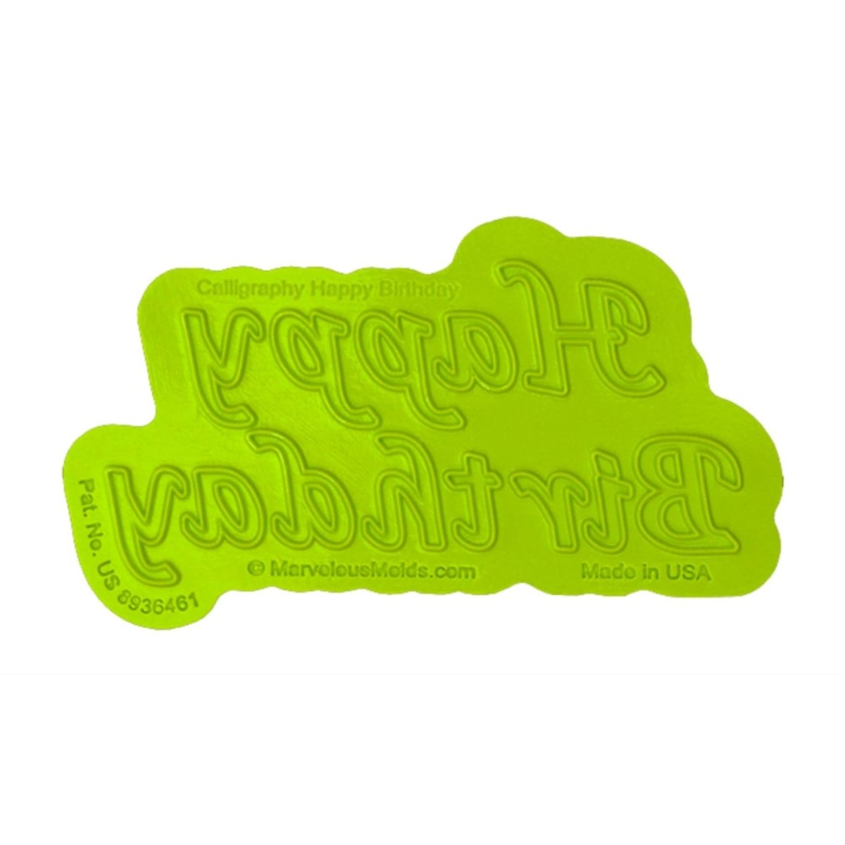 Calligraphy Happy Birthday Flexabet™ Mold - Bake Supply Plus