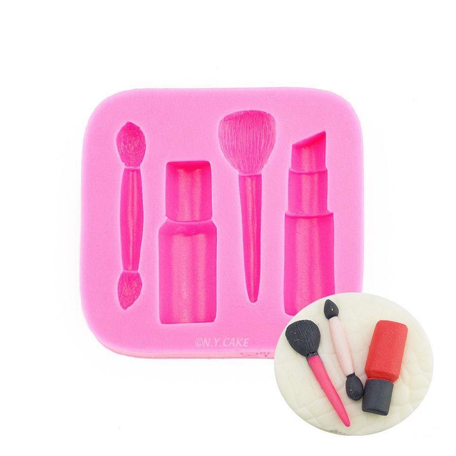Makeup Brush,Lipstick and Nailpolish Silicone Mold NY Cake Silicone Mold - Bake Supply Plus