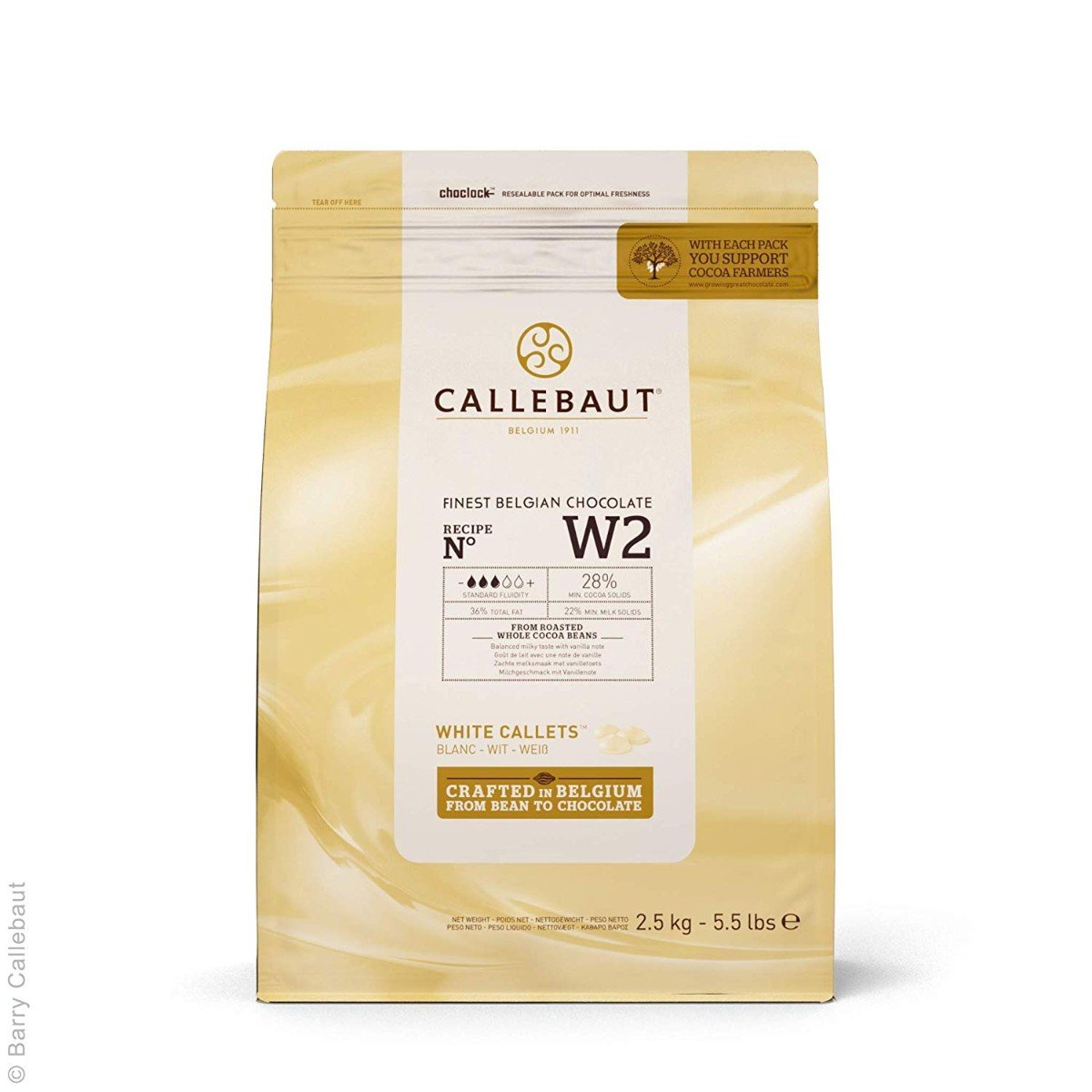Callebaut White Chocolate N° W2 Callebaut Chocolate Melts - Bake Supply Plus