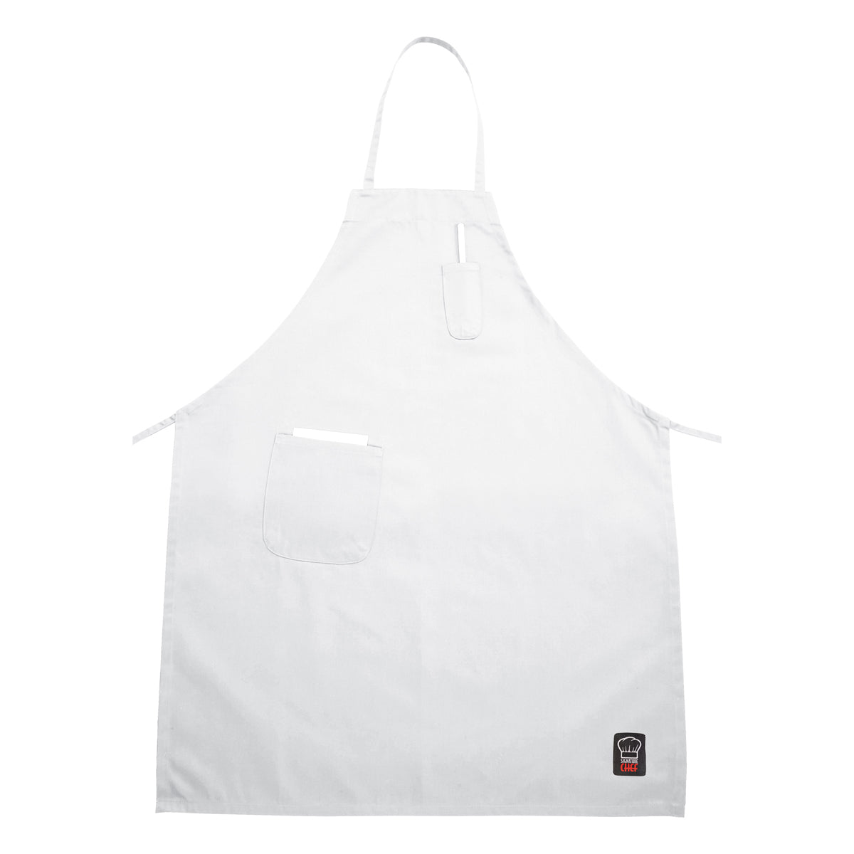 Full Length Bib Apron w/ Pocket White