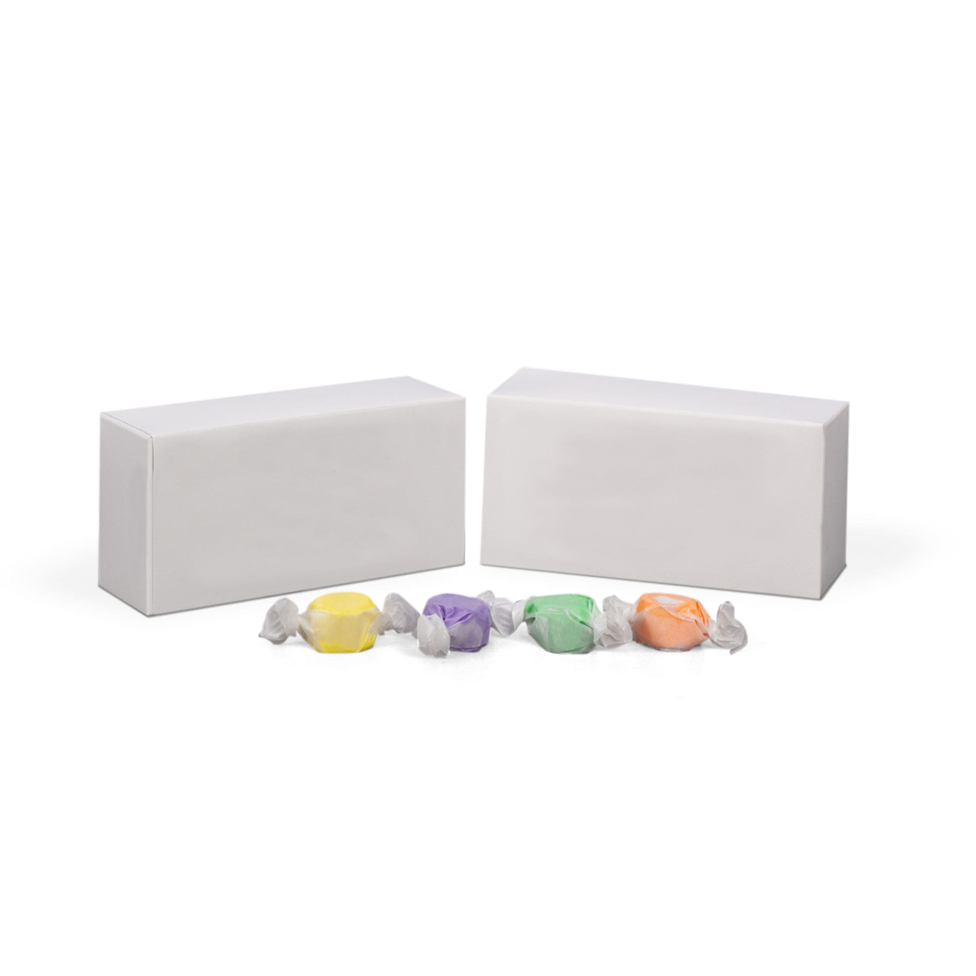 27W - 5 1/2 x 2 3/4 x 1 3/4 White Candy & Fudge Boxes- 1/2 lb.